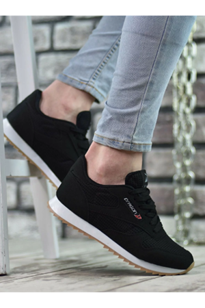 Boy Uzatan Gizli Topuk Siyah Yazlık Erkek Spor Ayakkabı