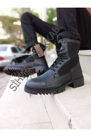 Boy Uzatan Gizli Topuk Siyah Erkek Postal