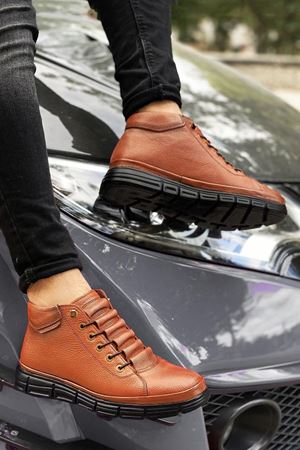 Boy Uzatan Gizli Topuk Taba Lastikli Kısa Hakiki Deri Klasik Bot