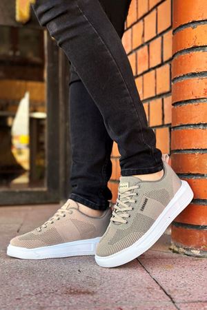 Boy Uzatan Gizli Topuk Bej Airfull Örme Triko Spor Ayakkabı