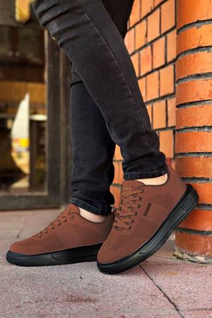 Boy Uzatan Gizli Topuk Kahve Airfull Örme Triko Spor Ayakkabı