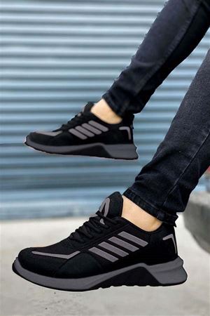 Boy Uzatan Gizli Topuk Füme Çizgili Erkek Spor Ayakkabı - kopya