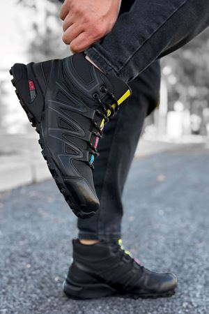 Boy Uzatan Gizli Topuk Siyah Outdoor Trekking Erkek Bot