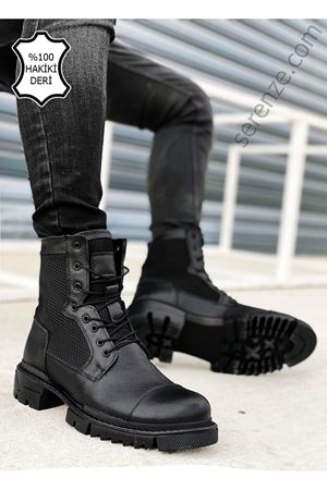 Boy Uzatan Gizli Topuk Siyah Hakiki Deri File Detay Erkek Bot