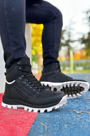 Boy Uzatan Gizli Topuk Siyah Beyaz Hydro Su Geçirmez Erkek Outdoor Trekking Bot