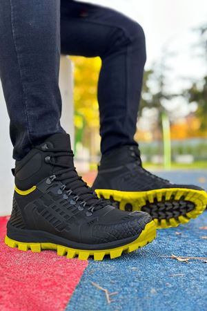 Boy Uzatan Gizli Topuk Siyah Sarı Hydro Su Geçirmez Erkek Outdoor Trekking Bot