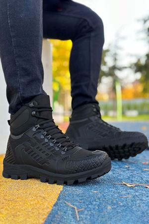 Boy Uzatan Gizli Topuk Siyah Hydro Su Geçirmez Erkek Outdoor Trekking Bot
