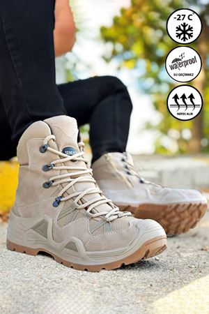 Boy Uzatan Gizli Topuk Çöl Combat Gtx WaterProof Fermuarlı Bot