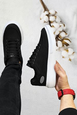 Boy Uzatan Gizli Topuk Siyah Beyaz Keten Monarch Kalın Taban Erkek Günlük Ayakkabı