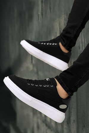 Boy Uzatan Gizli Topuk Siyah Beyaz Keten Monarch Kalın Taban Erkek Günlük Ayakkabı