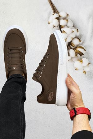 Boy Uzatan Gizli Topuk Kahve Keten Monarch Kalın Taban Erkek Günlük Ayakkabı