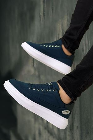 Boy Uzatan Gizli Topuk Petrol Keten Monarch Kalın Taban Erkek Günlük Ayakkabı