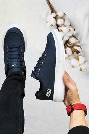 Boy Uzatan Gizli Topuk Petrol Keten Monarch Kalın Taban Erkek Günlük Ayakkabı