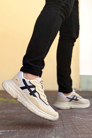 Boy Uzatan Gizli Topuk Bej Supports Erkek Spor Ayakkabı