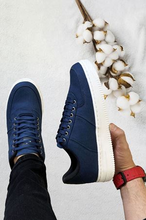 Boy Uzatan Gizli Topuk Lacivert Keten Airforce Erkek Günlük Ayakkabı