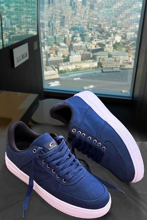 Boy Uzatan Gizli Topuk Lacivert Keten Airforce Erkek Günlük Ayakkabı