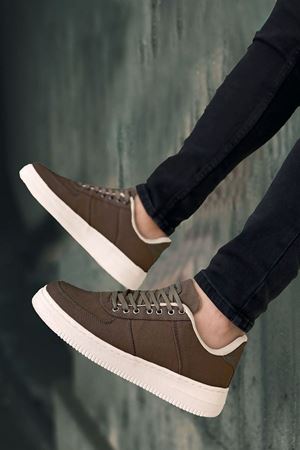 Boy Uzatan Gizli Topuk Kahve Keten Airforce Erkek Günlük Ayakkabı