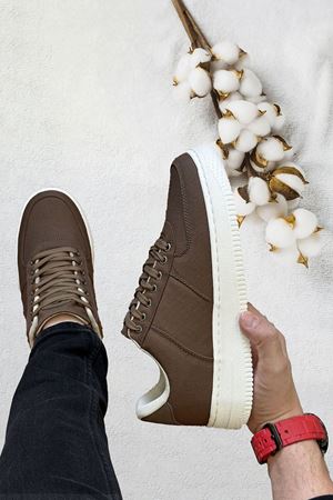 Boy Uzatan Gizli Topuk Kahve Keten Airforce Erkek Günlük Ayakkabı