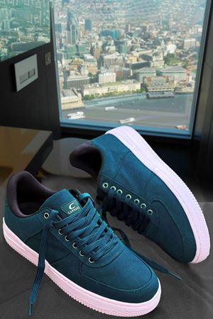 Boy Uzatan Gizli Topuk Petrol Keten Airforce Erkek Günlük Ayakkabı