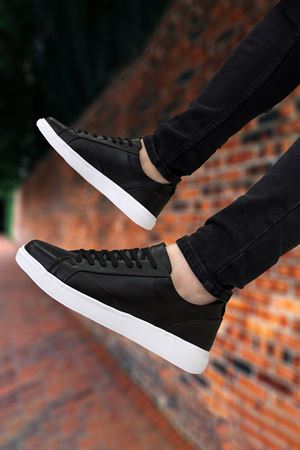 Boy Uzatan Gizli Topuk Siyah Beyaz Luxor Erkek Ultra Hafif Erkek Casual Ayakkabı