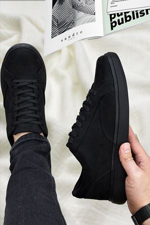 Boy Uzatan Gizli Topuk Siyah Süet Luxor Erkek Ultra Hafif Erkek Casual Ayakkabı