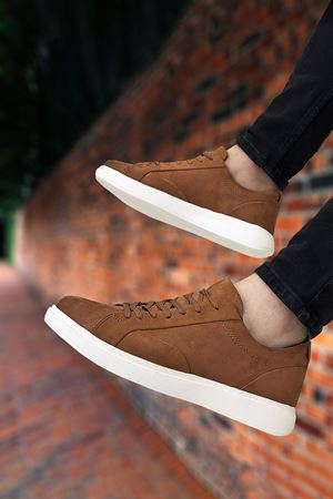 Boy Uzatan Gizli Topuk Taba Süet Luxor Erkek Ultra Hafif Erkek Casual Ayakkabı