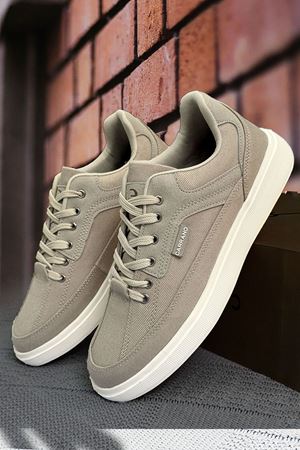 Boy Uzatan Gizli Topuk Bej Jean Erkek Ultra Hafif Erkek Spor Ayakkabı