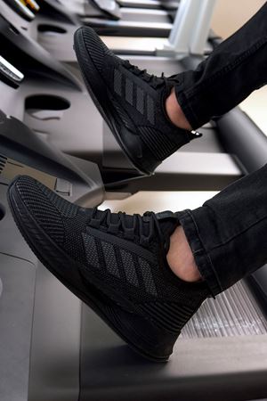 Boy Uzatan Gizli Topuk Siyah Boost Desenli Erkek Spor Ayakkabı