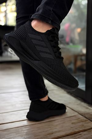 Boy Uzatan Gizli Topuk Siyah Boost Desenli Erkek Spor Ayakkabı