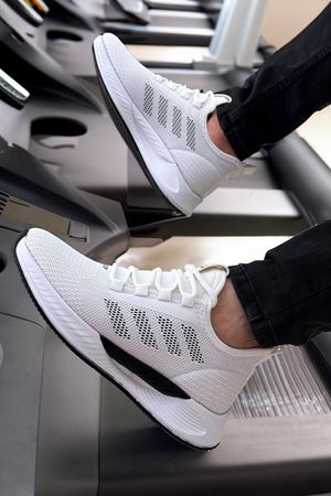 Boy Uzatan Gizli Topuk Beyaz Boost Desenli Erkek Spor Ayakkabı