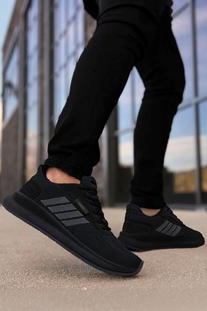 Boy Uzatan Gizli Topuk Siyah Füme Dunk Çizgili Erkek Spor Ayakkabı