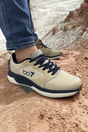 Boy Uzatan Gizli Topuk Bej Handball Triko Ortopedik Erkek Ayakkabı