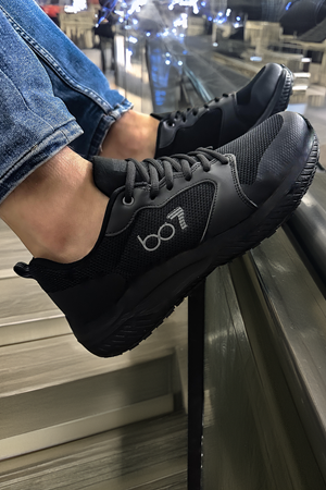 Boy Uzatan Gizli Topuk Siyah Handball Triko Ortopedik Erkek Ayakkabı