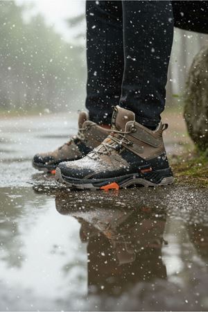 Boy Uzatan Gizli Topuk Kahve Outdoor Trekking Erkek Spor Bot