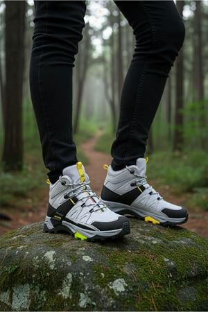 Boy Uzatan Gizli Topuk Gri Outdoor Trekking Erkek Spor Bot