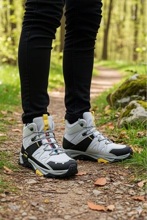 Boy Uzatan Gizli Topuk Gri Outdoor Trekking Erkek Spor Bot