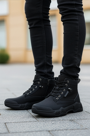 Boy Uzatan Gizli Topuk Siyah Dust Erkek Postal Bot