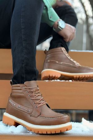 Boy Uzatan Gizli Topuk Kahve Retro Erkek Klasik Bot