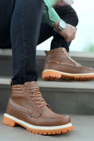 Boy Uzatan Gizli Topuk Kahve Retro Erkek Klasik Bot