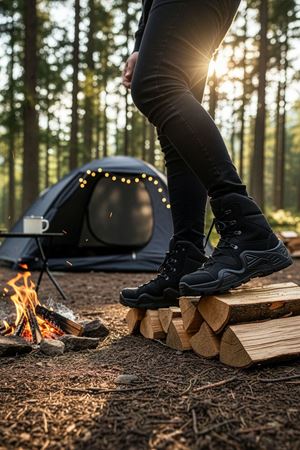 Boy Uzatan Gizli Topuk Siyah Combat Gtx WaterProof Fermuarlı Bot