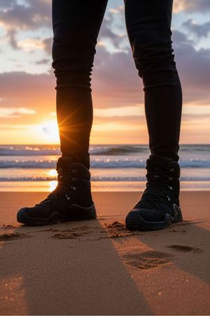 Boy Uzatan Gizli Topuk Siyah Combat Gtx WaterProof Fermuarlı Bot