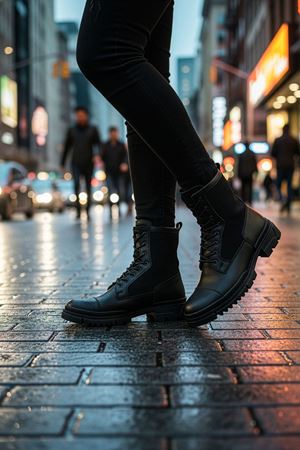 Boy Uzatan Gizli Topuk Siyah Erkek Postal