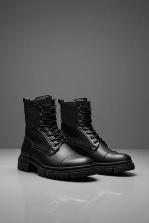 Boy Uzatan Gizli Topuk Siyah Erkek Postal