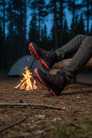 Boy Uzatan Gizli Topuk Siyah Kırmızı Street Erkek Outdoor Trekking Bot - kopya