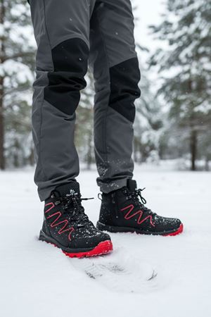 Boy Uzatan Gizli Topuk Siyah Kırmızı Street Erkek Outdoor Trekking Bot - kopya