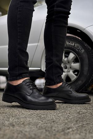 Boy Uzatan Gizli Topuk Siyah Hakiki Deri Desen Taban Erkek Klasik Ayakkabı 