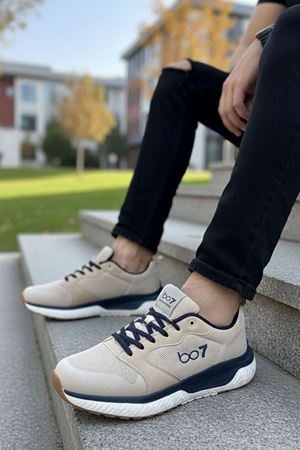 Boy Uzatan Gizli Topuk Bej Run Erkek Spor Ayakkabı