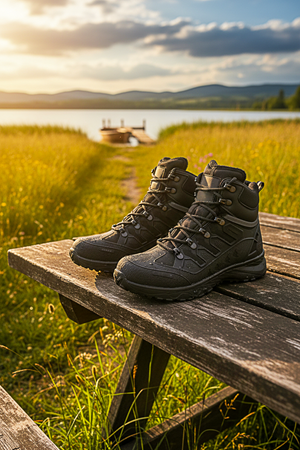 Boy Uzatan Gizli Topuk Siyah Füme Su Geçirmez Erkek Trekking Bot