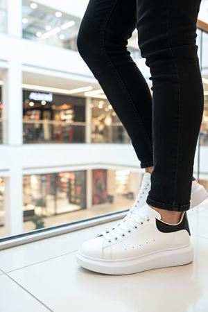 Boy Uzatan Gizli Topuk Beyaz Yüksek Taban Erkek Spor Ayakkabı