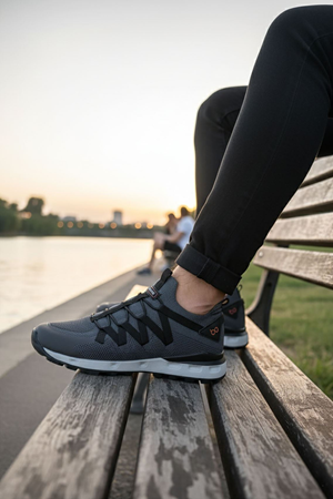 Boy Uzatan Gizli Topuk Füme Erkek Spor Ayakkabı